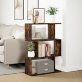 vidaXL Room Divider Bookcase 3-Tier Smoked Oak 70x24x97 cm Engineered Wood