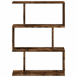 vidaXL Room Divider Bookcase 3-Tier Smoked Oak 70x24x97 cm Engineered Wood