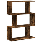 vidaXL Room Divider Bookcase 3-Tier Smoked Oak 70x24x97 cm Engineered Wood