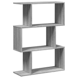 vidaXL Room Divider Bookcase 3-Tier Grey Sonoma 70x24x97 cm Engineered Wood