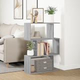 vidaXL Room Divider Bookcase 3-Tier Grey Sonoma 70x24x97 cm Engineered Wood