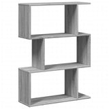 vidaXL Room Divider Bookcase 3-Tier Grey Sonoma 70x24x97 cm Engineered Wood