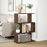 vidaXL Room Divider Bookcase 3-Tier Brown Oak 70x24x97 cm Engineered Wood