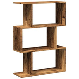 vidaXL Room Divider Bookcase 3-Tier Old Wood 70x24x97 cm Engineered Wood