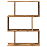 vidaXL Room Divider Bookcase 3-Tier Old Wood 70x24x97 cm Engineered Wood