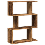 vidaXL Room Divider Bookcase 3-Tier Old Wood 70x24x97 cm Engineered Wood