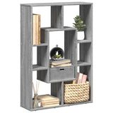 vidaXL Bookcase Grey Sonoma 63x20x90 cm Engineered Wood