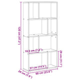 vidaXL Bookcase White 60x20x120 cm Engineered Wood