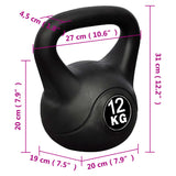 vidaXL kettlebell 12 kg