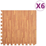 vidaXL Floor Mats 6 pcs Wood Grain 2.16  EVA Foam