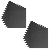 vidaXL Floor Mats 12 pcs 4.32  EVA Foam Black