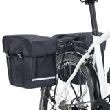 vidaXL Double Bicycle Bag for Pannier Rack Waterproof 35 L Black