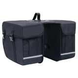 vidaXL Double Bicycle Bag for Pannier Rack Waterproof 35 L Black