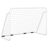 vidaXL Football Goal with Net White 180x90x120 cm Steel