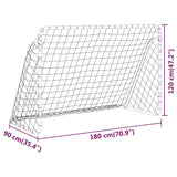 vidaXL Football Goal with Net White 180x90x120 cm Steel