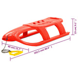 vidaXL Sledge for Children Red 102.5x40x23 cm Polypropylene