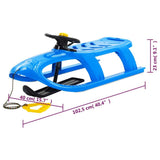 vidaXL Sledge with Wheel Blue 102.5x40x23 cm Polypropylene