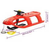 vidaXL Sledge with Wheel Red 102.5x40x23 cm Polypropylene