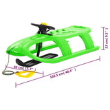 vidaXL Sledge with Wheel Green 102.5x40x23 cm Polypropylene