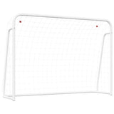 vidaXL Football Goal with Net White 214x75x152 cm Steel&Polyester