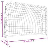 vidaXL Football Goal with Net White 214x75x152 cm Steel&Polyester