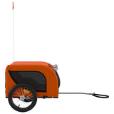 vidaXL Pet Bike Trailer Orange and Black Oxford Fabric and Iron