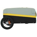 vidaXL Bike Trailer Black and Yellow 30 kg Iron