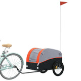 vidaXL Bike Trailer Black and Orange 45 kg Iron