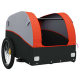 vidaXL Bike Trailer Black and Orange 45 kg Iron