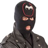 Black Balaclava + metal Bat & red beads