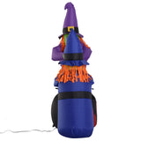 1.8m Inflatable Halloween Lawn Deco with LED Witches Around A Black Cauldron