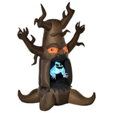 8FT 2.4m Inflatable Tree Floating Ghost with LED Halloween Outdoor Deco