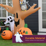 240cm Large Halloween Scary Lighting Inflatable Tree Ghost 3 Pumpkins Owl 4 LED