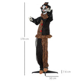 67 Inch Life Size Outdoor Halloween Talking Circus Clown Light Up Eyes Laughter