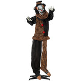 67 Inch Life Size Outdoor Halloween Talking Circus Clown Light Up Eyes Laughter