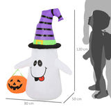 1.2m Witch Ghost Halloween Inflatable LED Pumpkin Lantern  Weather-Resistant