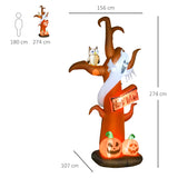 2.7m Halloween Inflatable Tree with Ghost and Pumpkin LED for Home In-Outdoor