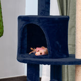 104cm Deluxe Cat Activity Tree w/ Scratching Posts Ear Perch House - Blue