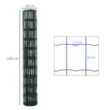 1m x 10m Chicken Wire Mesh, Foldable PVC Coated Fences, for Garden, Green