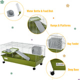 89cm Small Animal Home Cage for Rabbit Ferret Chinchilla w/ Wheels Green