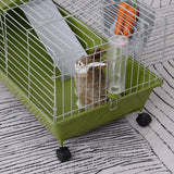 89cm Small Animal Home Cage for Rabbit Ferret Chinchilla w/ Wheels Green