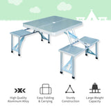 Portable Folding Trestle Camping Picnic Table Outdoor Chair Stools Outsunny