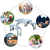 Portable Folding Trestle Camping Picnic Table Outdoor Chair Stools Outsunny