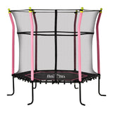 5.2FT Kids Trampoline With Enclosure Indoor Outdoor for 3-10 Years Pink