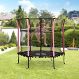 5.2FT Kids Trampoline With Enclosure Indoor Outdoor for 3-10 Years Pink