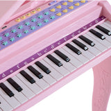 37 Key Musical Mini Piano Electrionic Keyboard Microphone Stool Pink