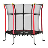 5.2FT Kids Trampoline With Enclosure Indoor Outdoor for 3-10 Years Red