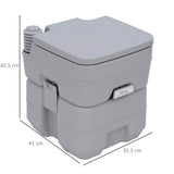 20L Camping Toilet Portable Travel WC Caravan Picnic Fishing Restroom Outsunny