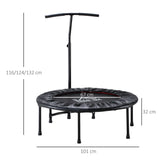 40'' Kids Mini Trampoline, Adult Rebounder Jumper w/ Handle Fitness HOMCOM