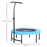 40'' Kids Mini Trampoline, Adult Rebounder Jumper w/ Handle Fitness HOMCOM